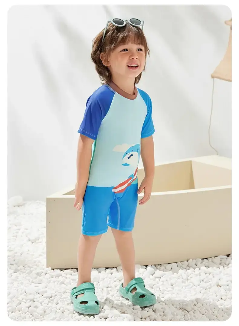 Baby T-Shirt Shorts Set Blue Cotton Summer Boys Girls — feature 21