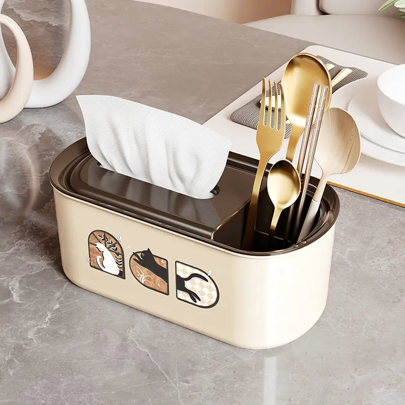 Antique Paper Towel Box with Knife Holder - Image 4