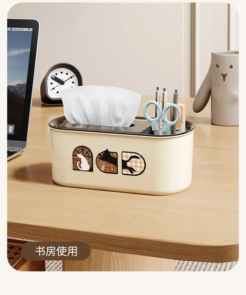 Antique Paper Towel Box with Knife Holder — feature 13