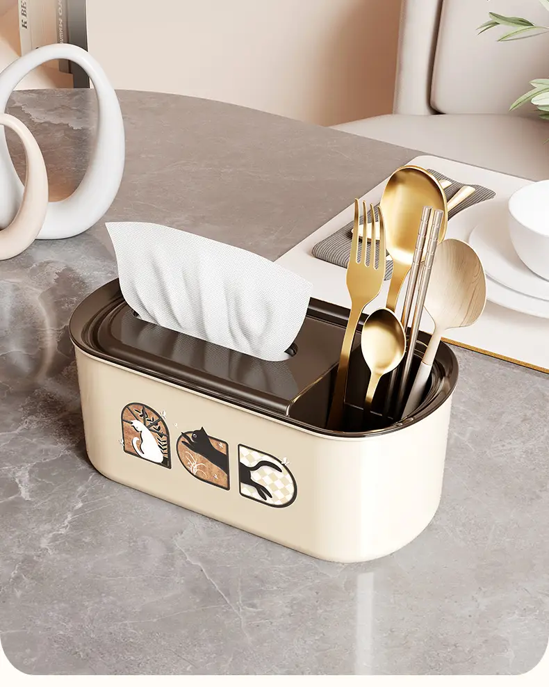 Antique Paper Towel Box with Knife Holder — feature 8