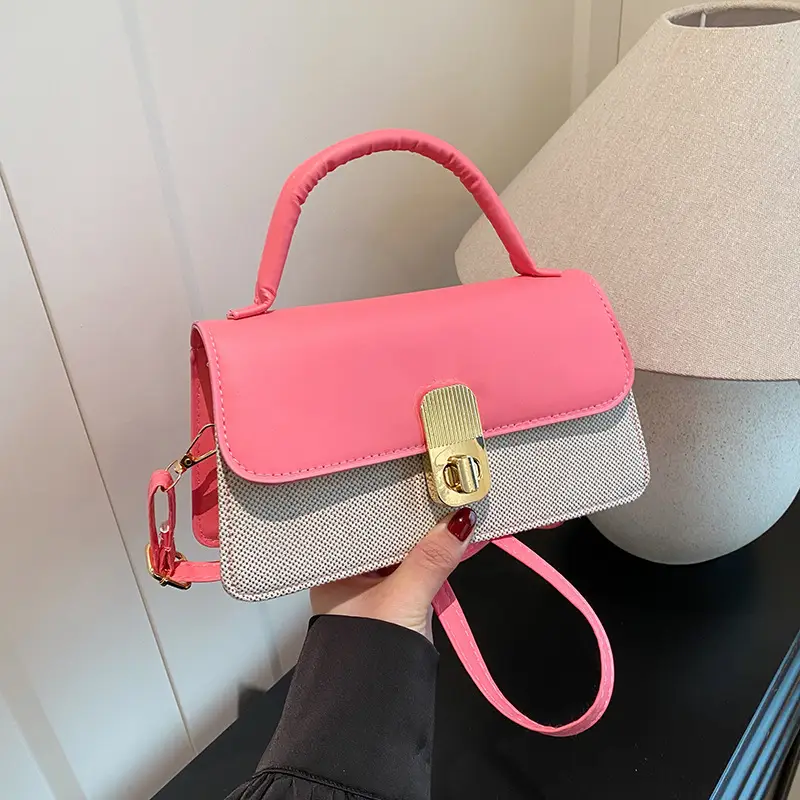 2025 Pink Grey Square Shoulder Bag for Women - Image 5
