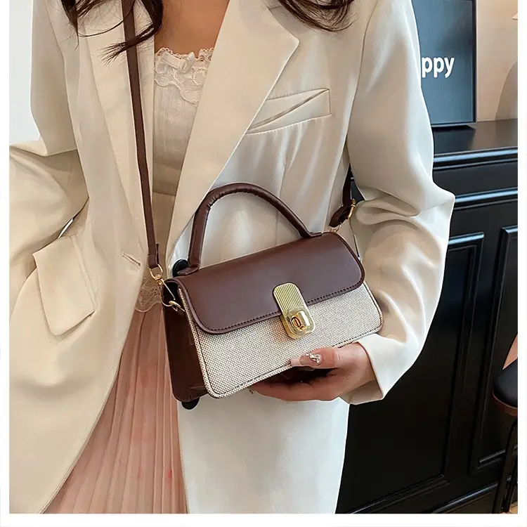 2025 Pink Grey Square Shoulder Bag for Women — feature 20