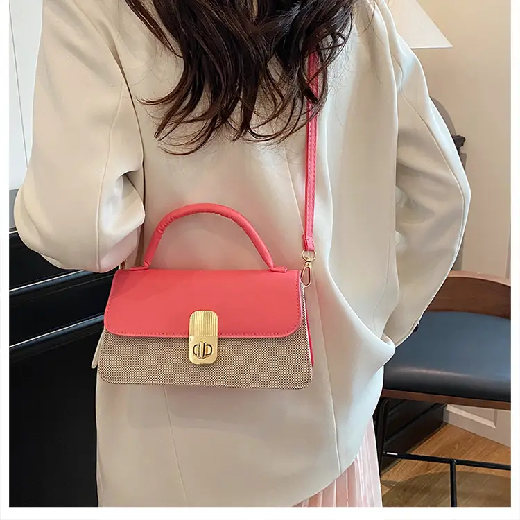 2025 Pink Grey Square Shoulder Bag for Women — feature 28