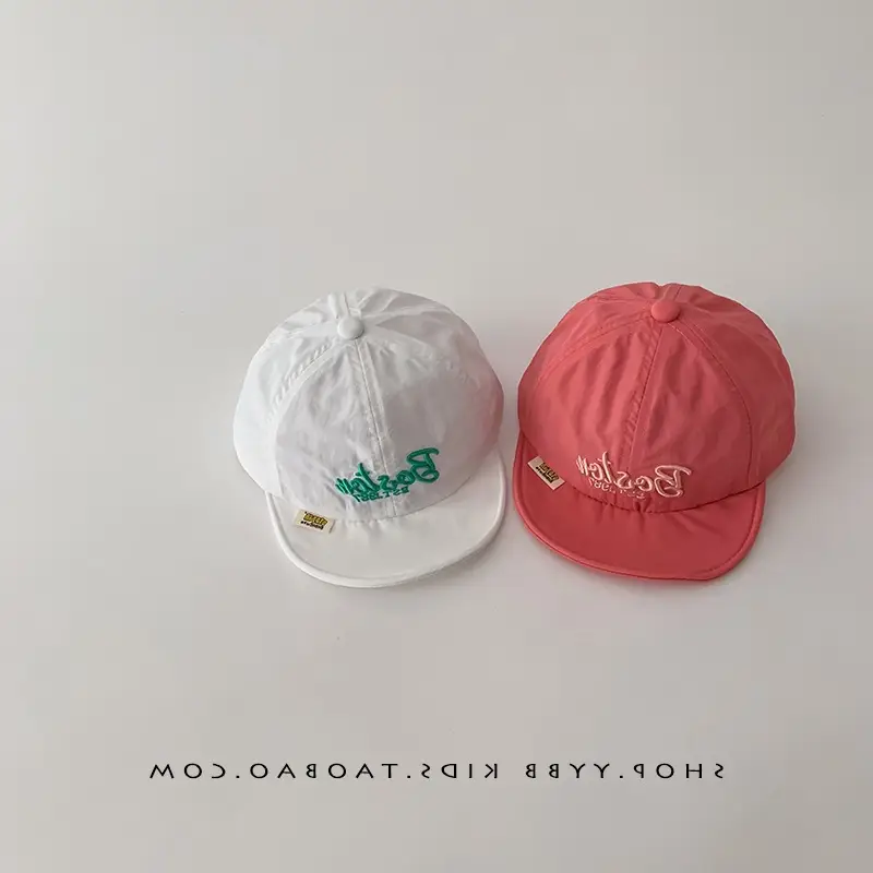 White Korean Letter Baseball Cap for Boys Girls - Image 9