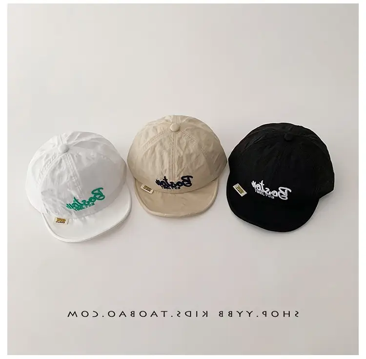 White Korean Letter Baseball Cap for Boys Girls — feature 7
