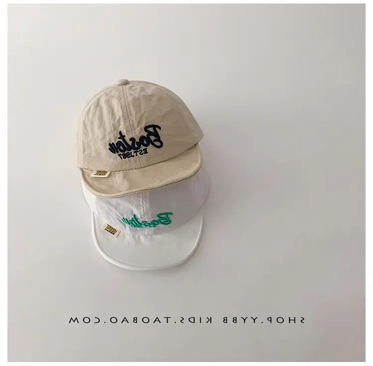 White Korean Letter Baseball Cap for Boys Girls — feature 8