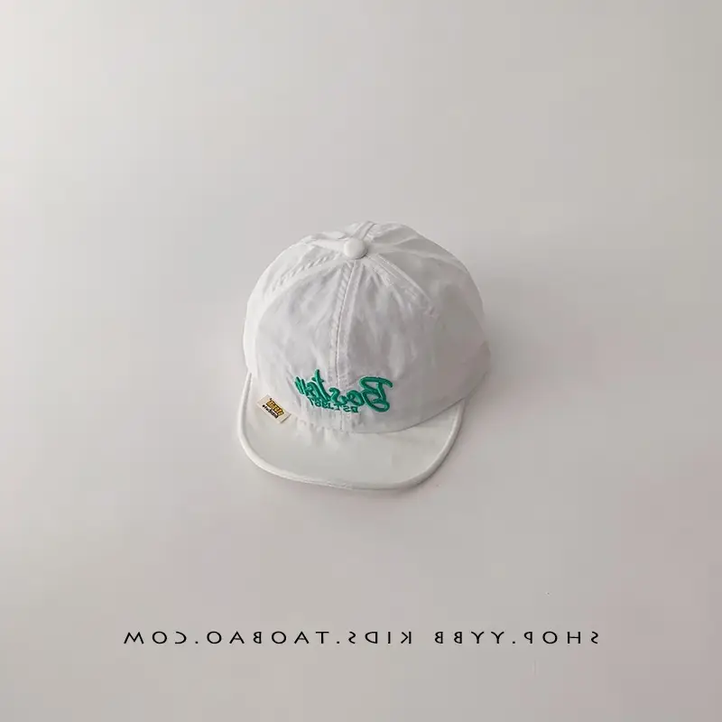 White Korean Letter Baseball Cap for Boys Girls - Image 3