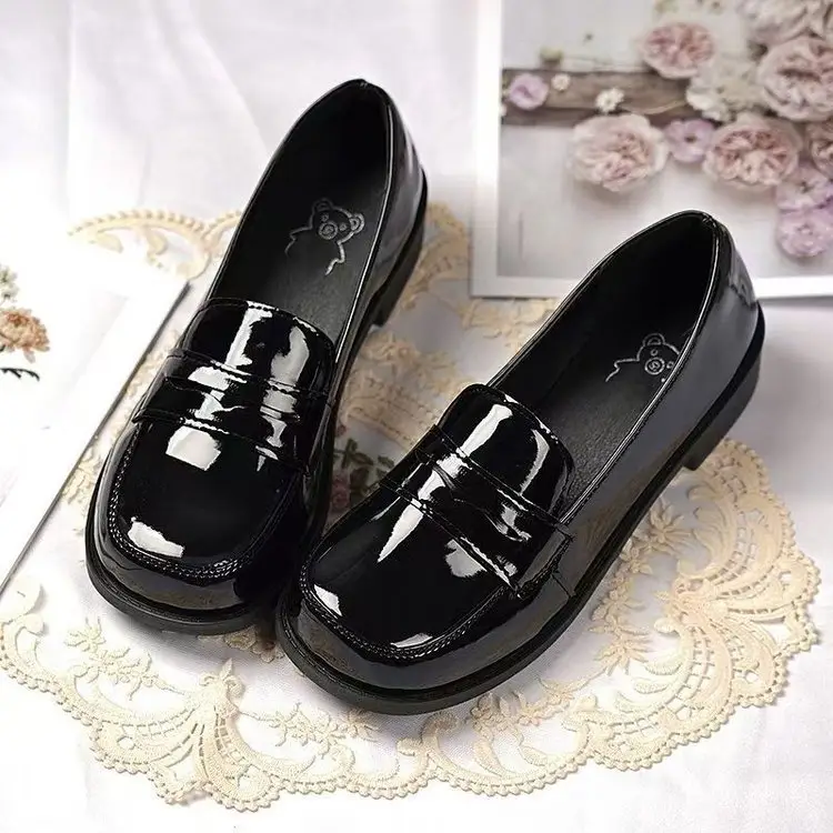 Spring Japanese Basic JK Small Leather Shoes Women's Patent Leather Square Head School for Uniform Shoes Bright Leather Lo Shoes Lolita Shoes — feature 11