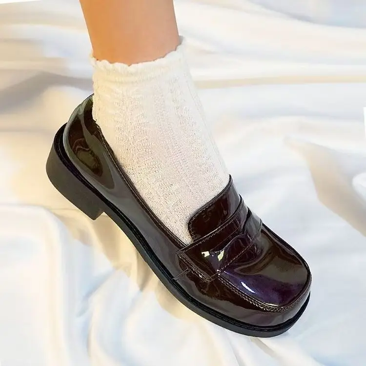 Spring Japanese Basic JK Small Leather Shoes Women's Patent Leather Square Head School for Uniform Shoes Bright Leather Lo Shoes Lolita Shoes — feature 4