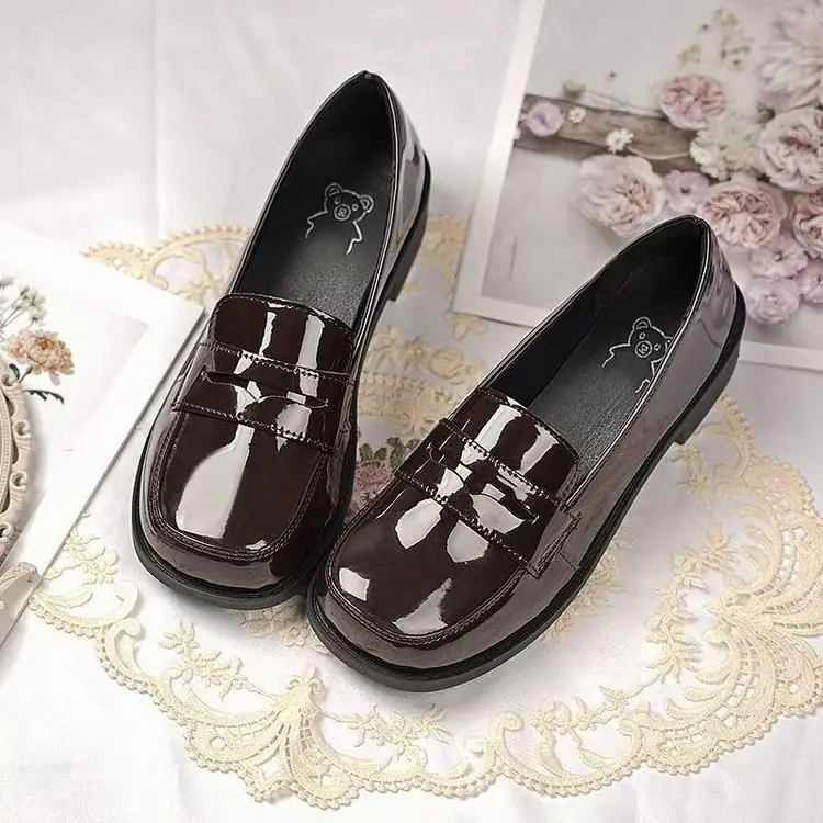 Spring Japanese Basic JK Small Leather Shoes Women's Patent Leather Square Head School for Uniform Shoes Bright Leather Lo Shoes Lolita Shoes — feature 9