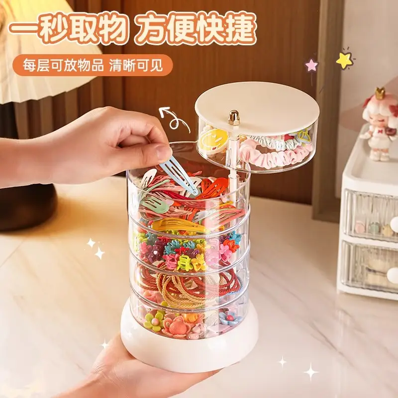 Children's Hair Accessories Storage Box Rotating Baby Hair Pin Headwear Clip Finishing Little Girl's Hair Rope Rubber Tendon Jewelry Box - Image 7
