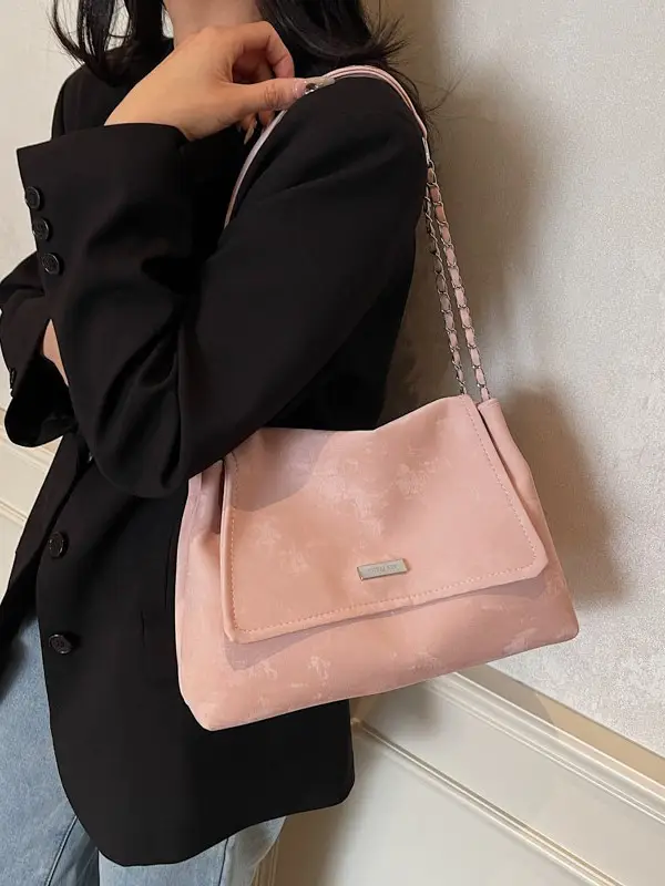 Women's Silver Velvet Shoulder Bag 2025 New Fashion - Image 9