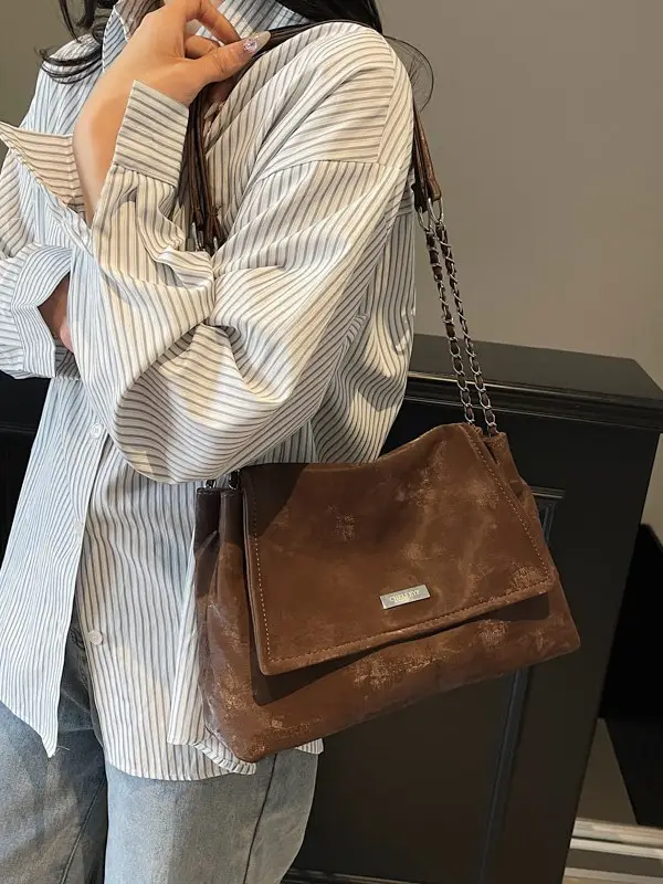 Women's Silver Velvet Shoulder Bag 2025 New Fashion - Image 10