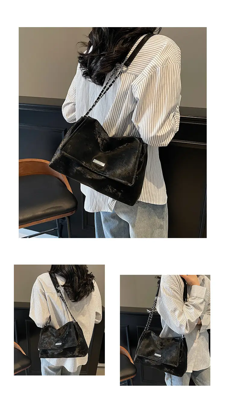Women's Silver Velvet Shoulder Bag 2025 New Fashion — feature 25