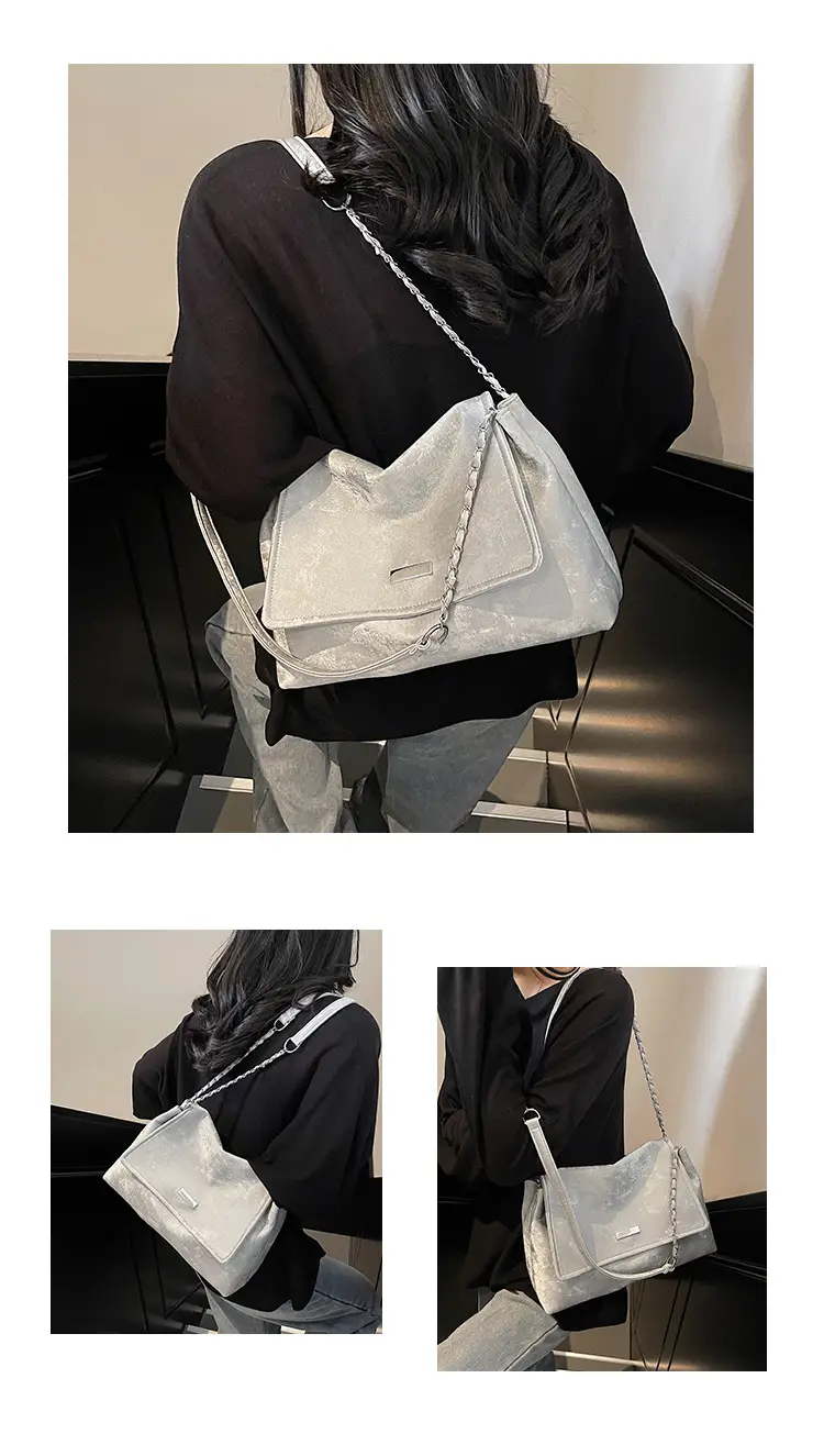 Women's Silver Velvet Shoulder Bag 2025 New Fashion — feature 27