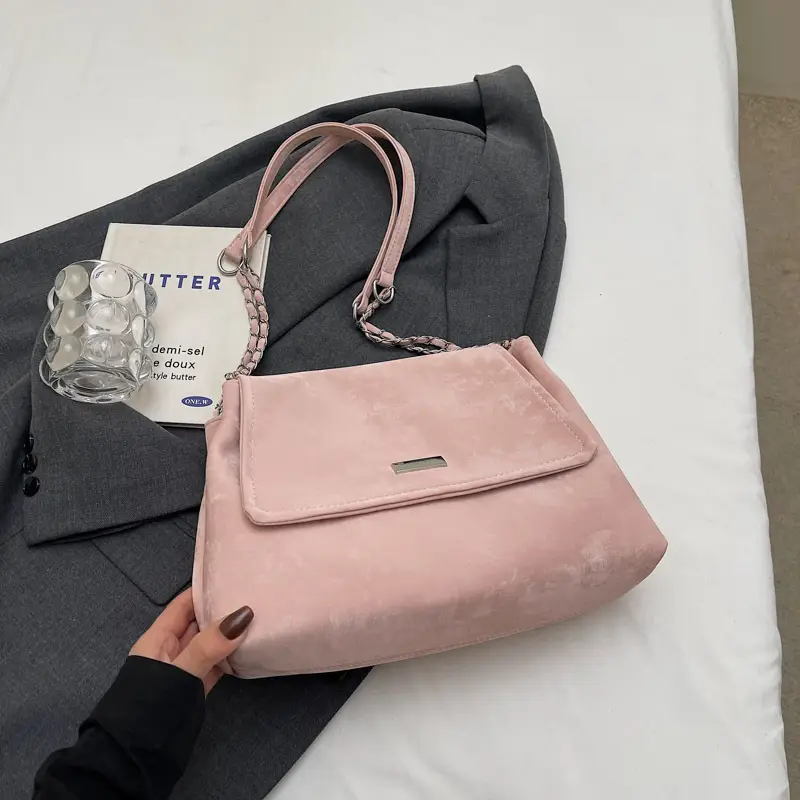 Women's Silver Velvet Shoulder Bag 2025 New Fashion - Image 4