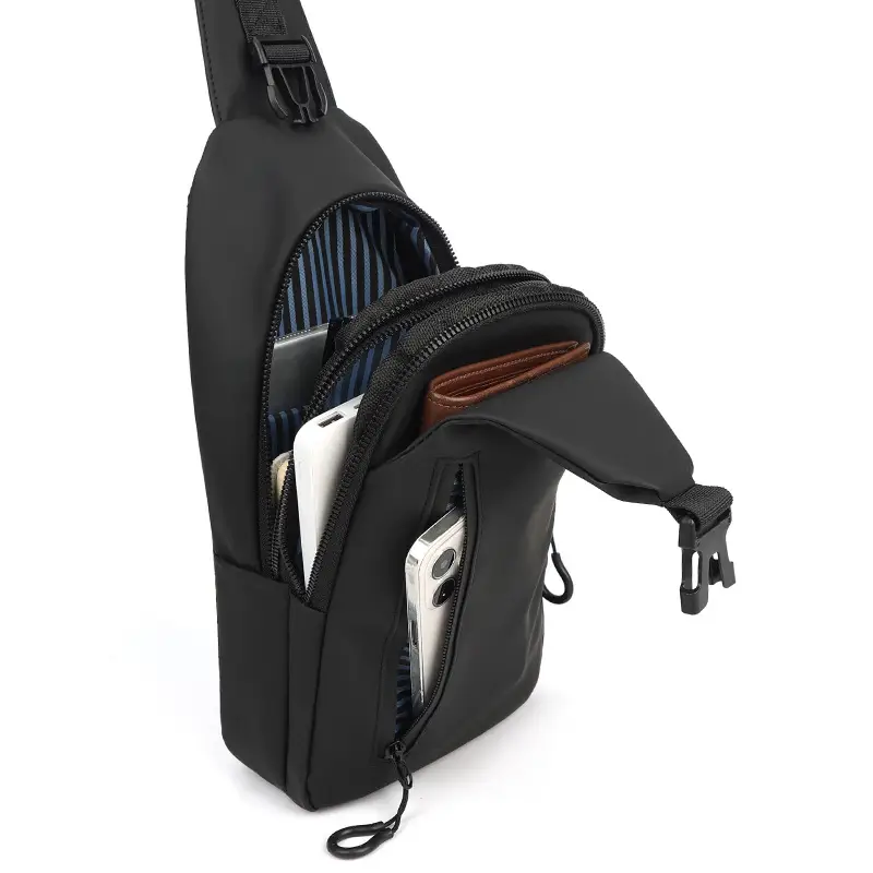 Men's Blue Crossbody Phone Bag with USB Charging - Image 7