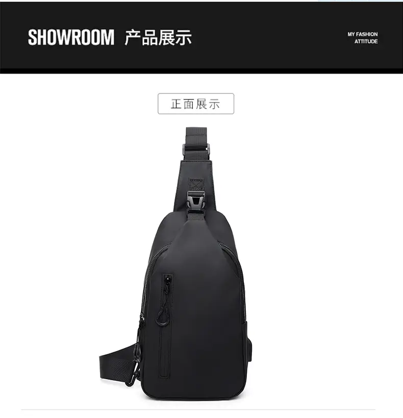Men's Blue Crossbody Phone Bag with USB Charging — feature 17