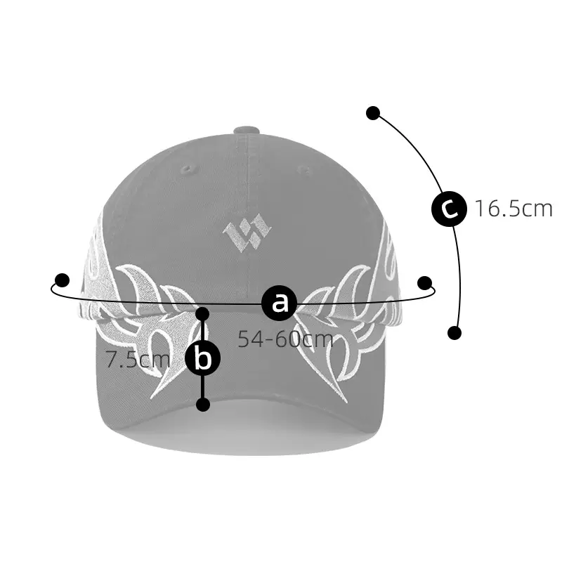 Women's Black Flame Wing Cap with Sunshade & Brand Logo — feature 1