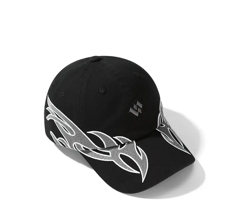 Women's Black Flame Wing Cap with Sunshade & Brand Logo — feature 6