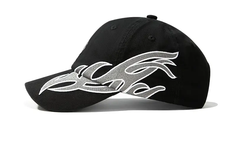 Women's Black Flame Wing Cap with Sunshade & Brand Logo — feature 7