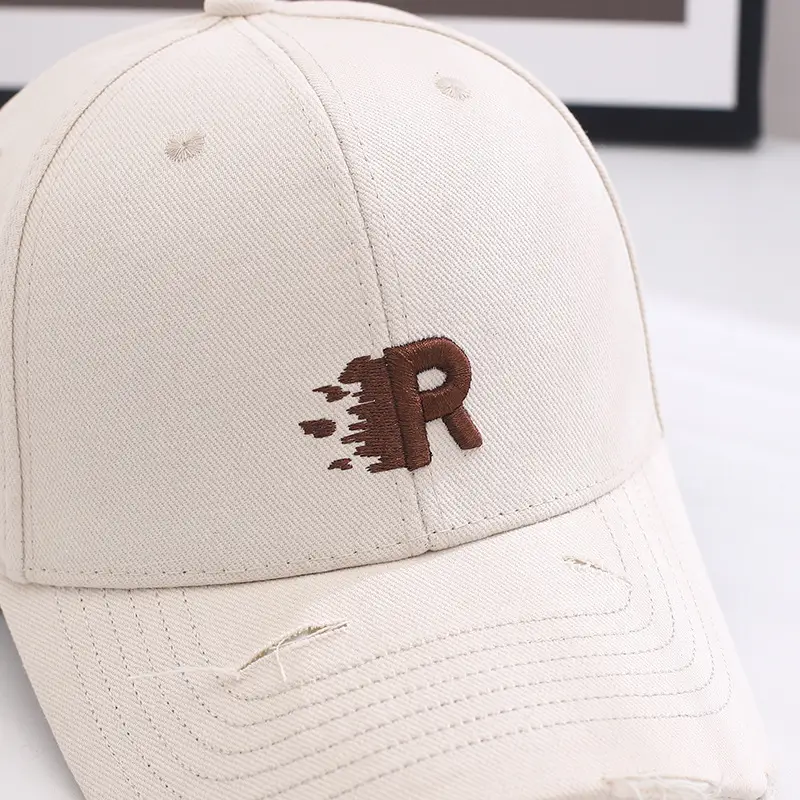 Men White Cap with Black Logo Casual Wear — feature 3