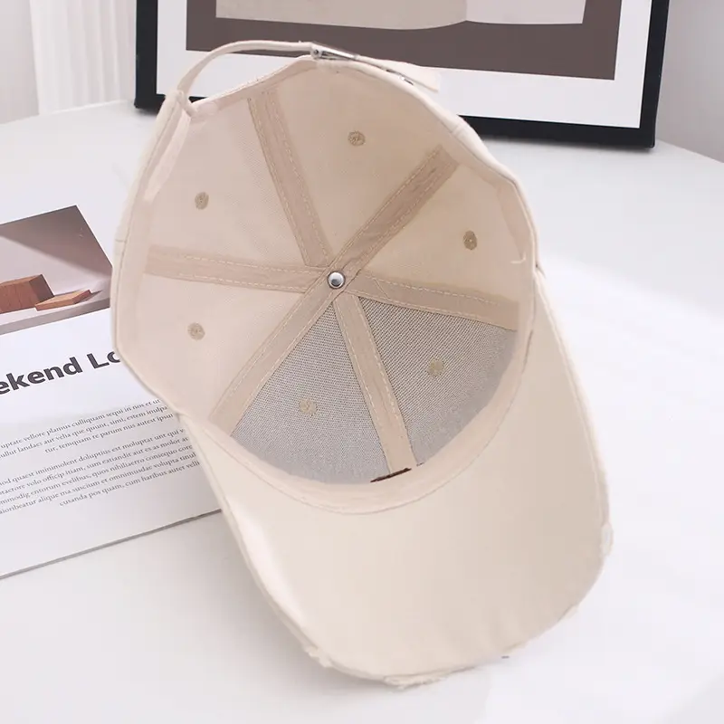 Men White Cap with Black Logo Casual Wear — feature 4
