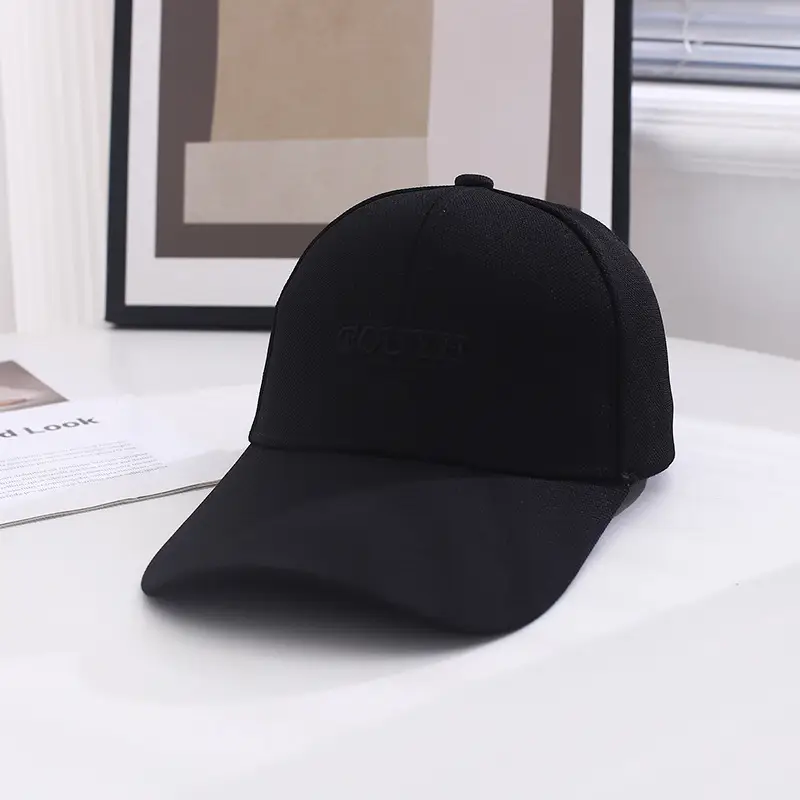 Black Embroidered Baseball Cap for Women Men Spring Summer - Image 8