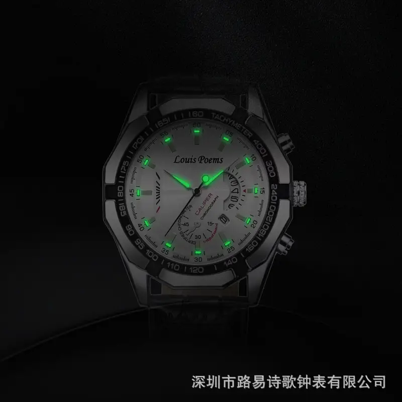 Men's Quartz Calendar Watch Waterproof Large Dial - Image 3