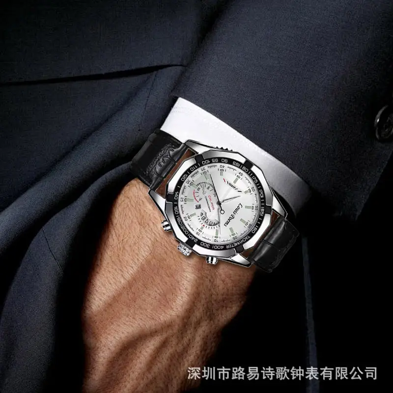 Men's Quartz Calendar Watch Waterproof Large Dial - Image 4
