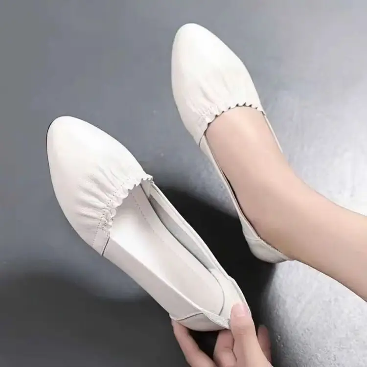 Spring 2025 New Soft Leather Shallow Mouth Flat Shoes Women's All-match Beef Sole Soft Sole Non-slip Work Shoes for Women - Image 6