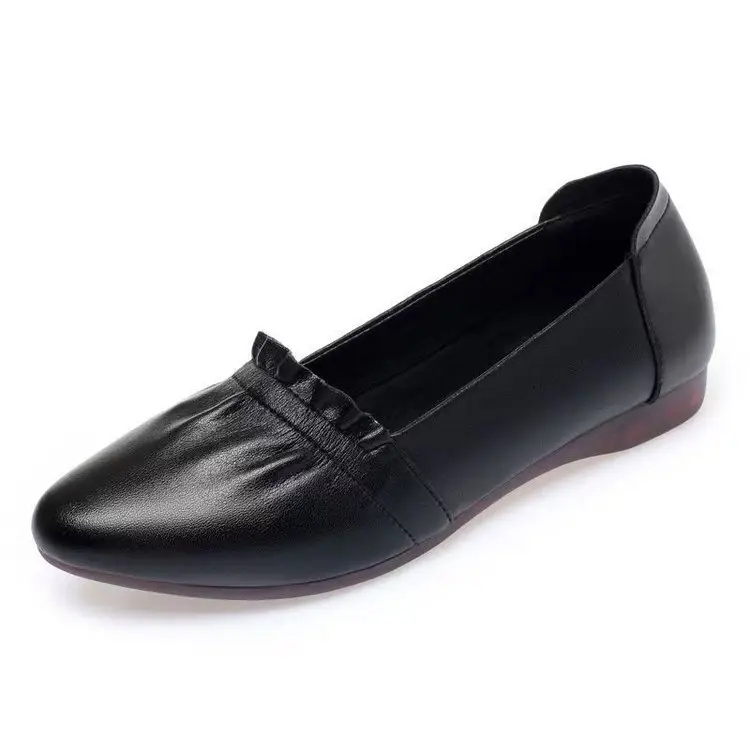 Spring 2025 New Soft Leather Shallow Mouth Flat Shoes Women's All-match Beef Sole Soft Sole Non-slip Work Shoes for Women - Image 10