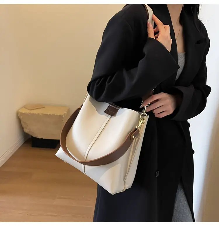 Women's Cream Bucket Bag with Brown Strap 2024 — feature 15