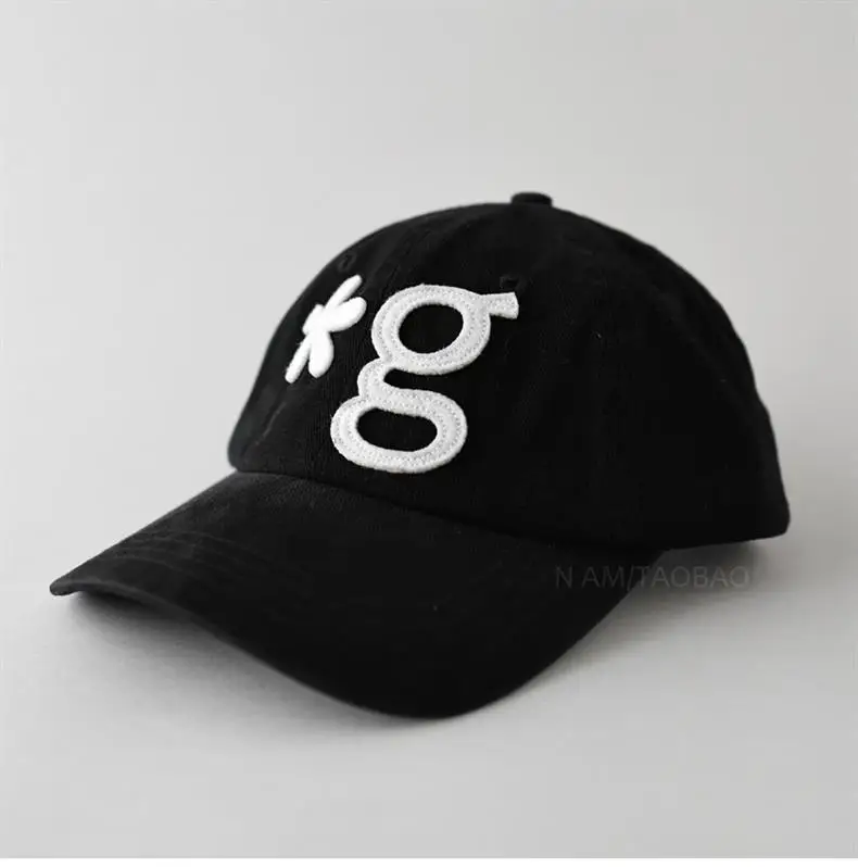 2025 Korean Style Black Baseball Cap with Small Letter Embroidery — feature 6