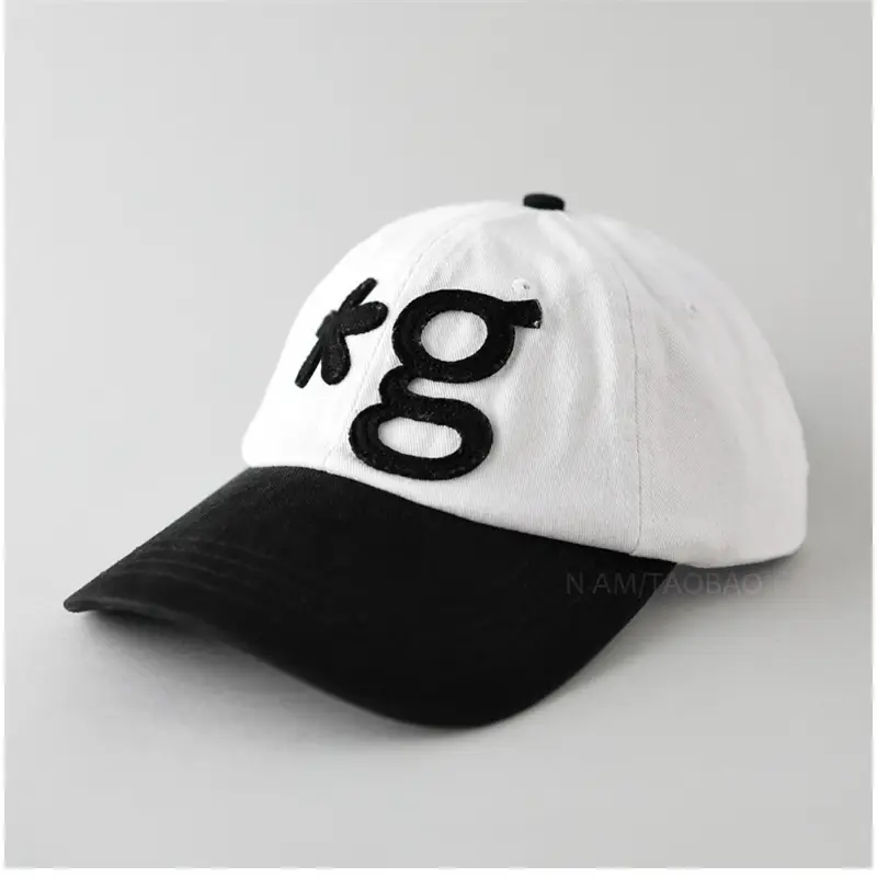 2025 Korean Style Black Baseball Cap with Small Letter Embroidery - Image 2