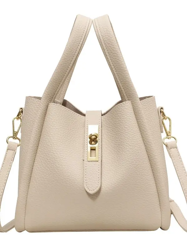 Women Textured Shoulder Bag Brown Large Capacity Commuting - Image 10