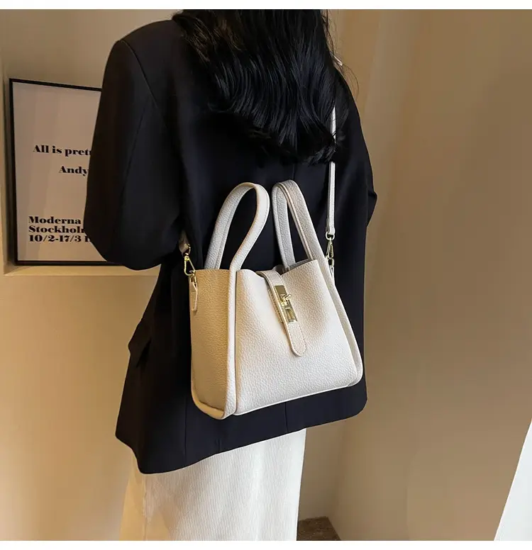 Women Textured Shoulder Bag Brown Large Capacity Commuting — feature 21