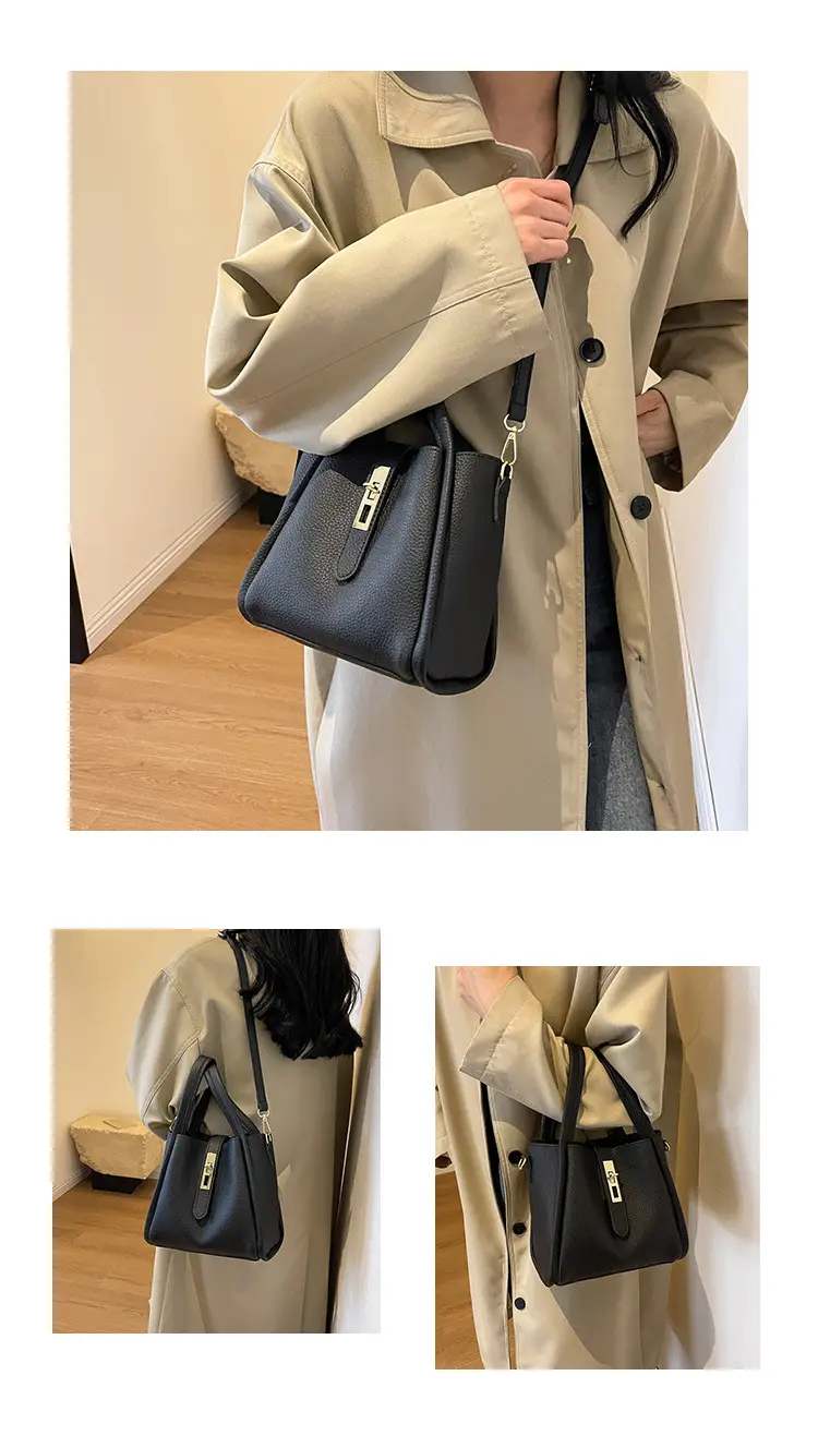 Women Textured Shoulder Bag Brown Large Capacity Commuting — feature 23