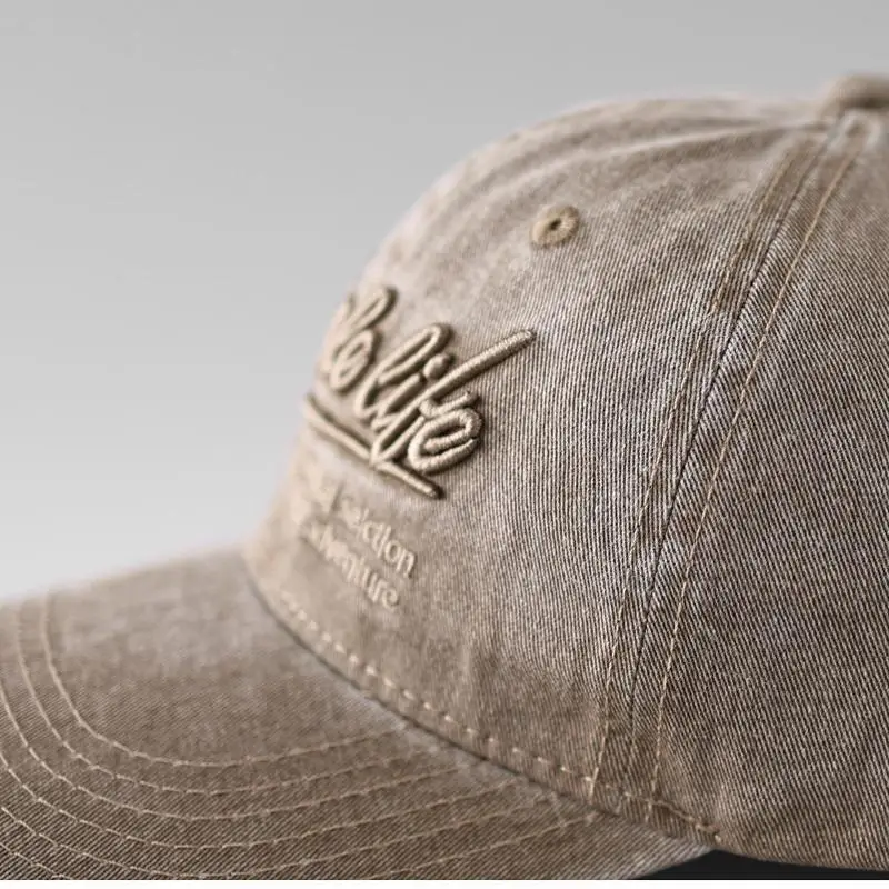 2025 Embroidered Baseball Cap Men Women Grey Wide Brim - Image 13