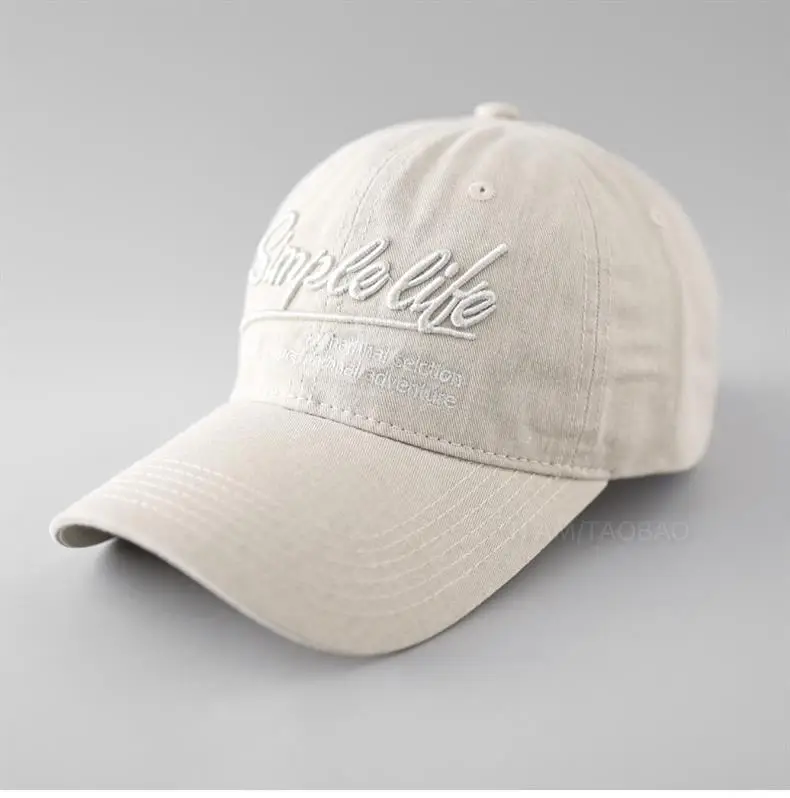 2025 Embroidered Baseball Cap Men Women Grey Wide Brim — feature 12