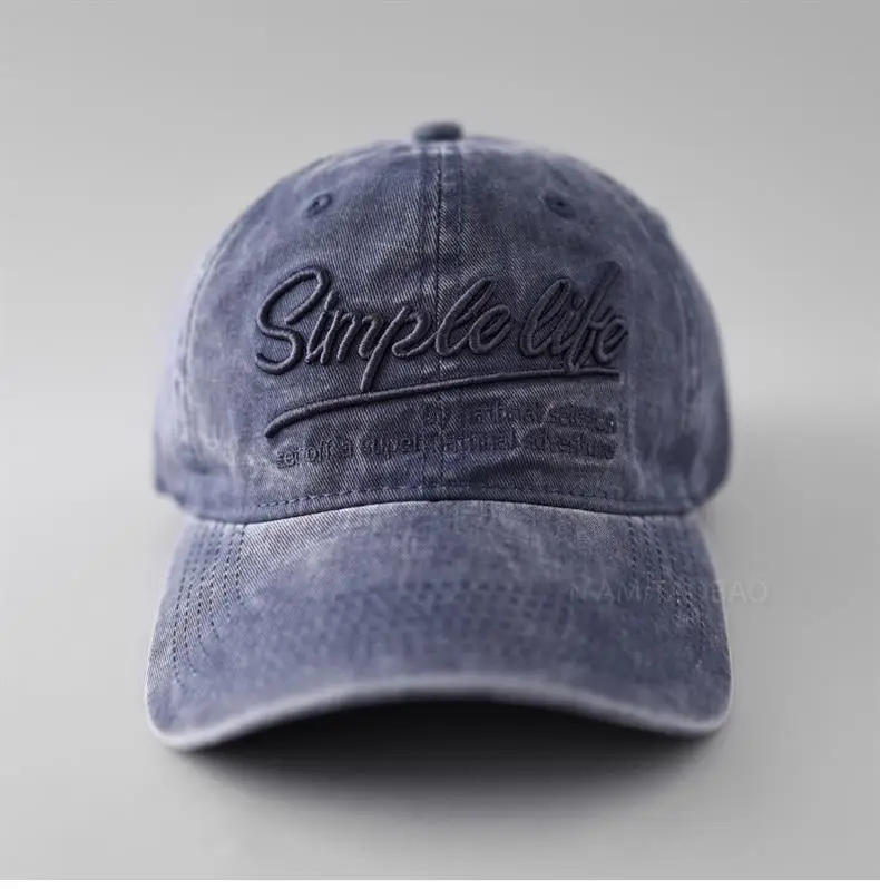 2025 Embroidered Baseball Cap Men Women Grey Wide Brim — feature 7