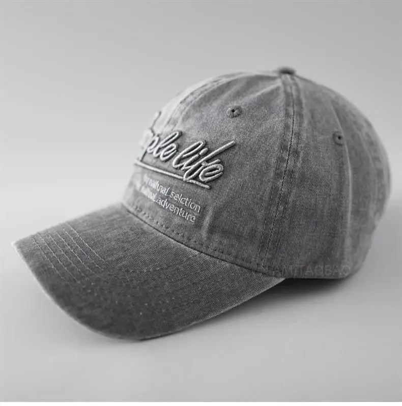 2025 Embroidered Baseball Cap Men Women Grey Wide Brim — feature 8