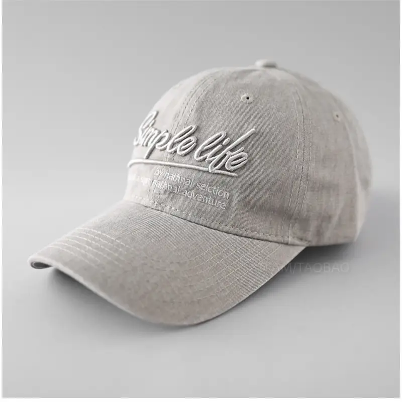 2025 Embroidered Baseball Cap Men Women Grey Wide Brim - Image 6