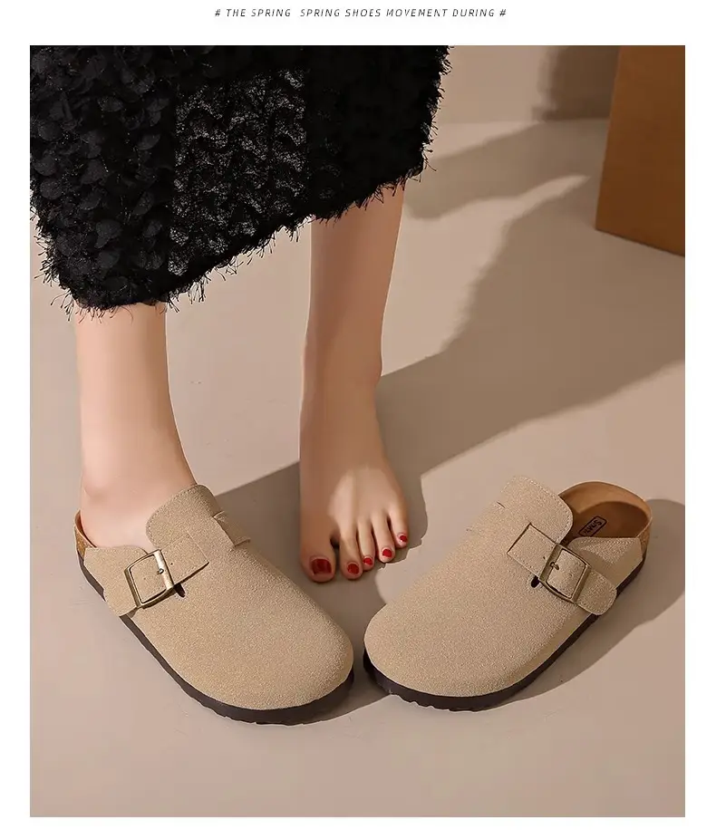 Retro Birkenstock-Style Clogs for Women, Outdoor Wear, 2026 Spring/Summer New Thick-Soled Slip-On Casual Lazy Half-Slipper — feature 10