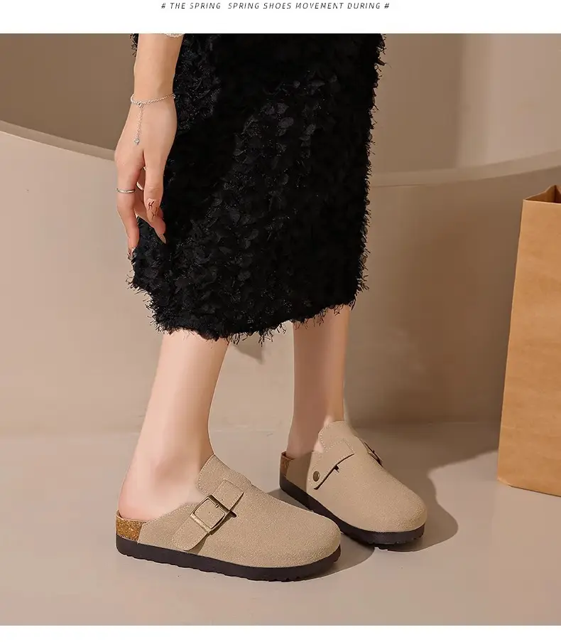 Retro Birkenstock-Style Clogs for Women, Outdoor Wear, 2026 Spring/Summer New Thick-Soled Slip-On Casual Lazy Half-Slipper — feature 12