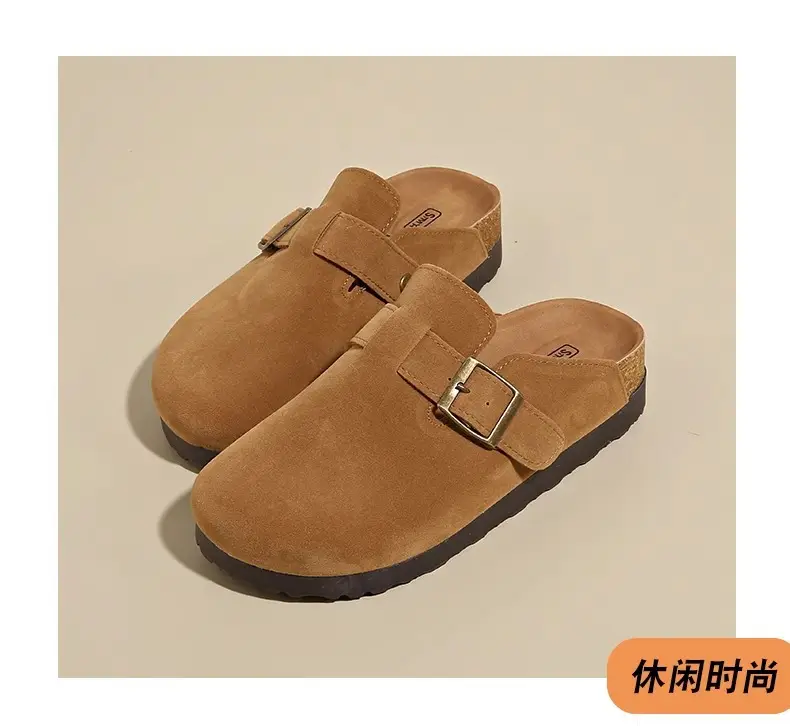 Retro Birkenstock-Style Clogs for Women, Outdoor Wear, 2026 Spring/Summer New Thick-Soled Slip-On Casual Lazy Half-Slipper — feature 16