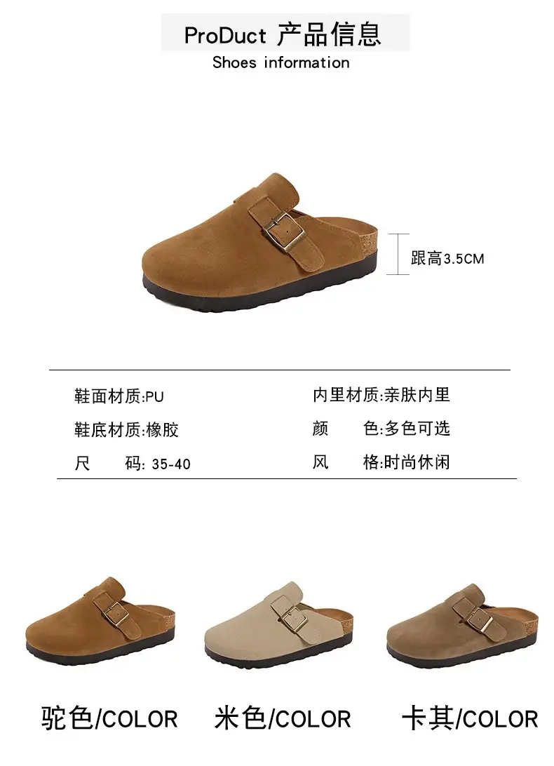 Retro Birkenstock-Style Clogs for Women, Outdoor Wear, 2026 Spring/Summer New Thick-Soled Slip-On Casual Lazy Half-Slipper — feature 3