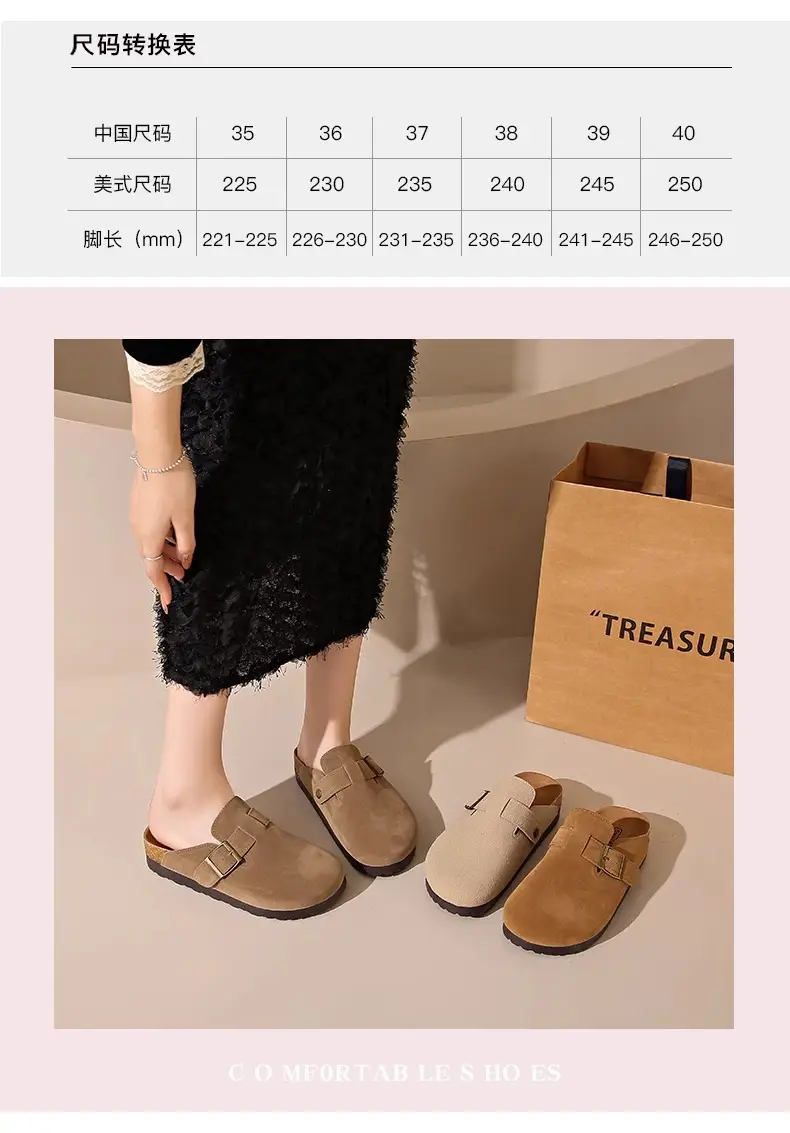 Retro Birkenstock-Style Clogs for Women, Outdoor Wear, 2026 Spring/Summer New Thick-Soled Slip-On Casual Lazy Half-Slipper — feature 4