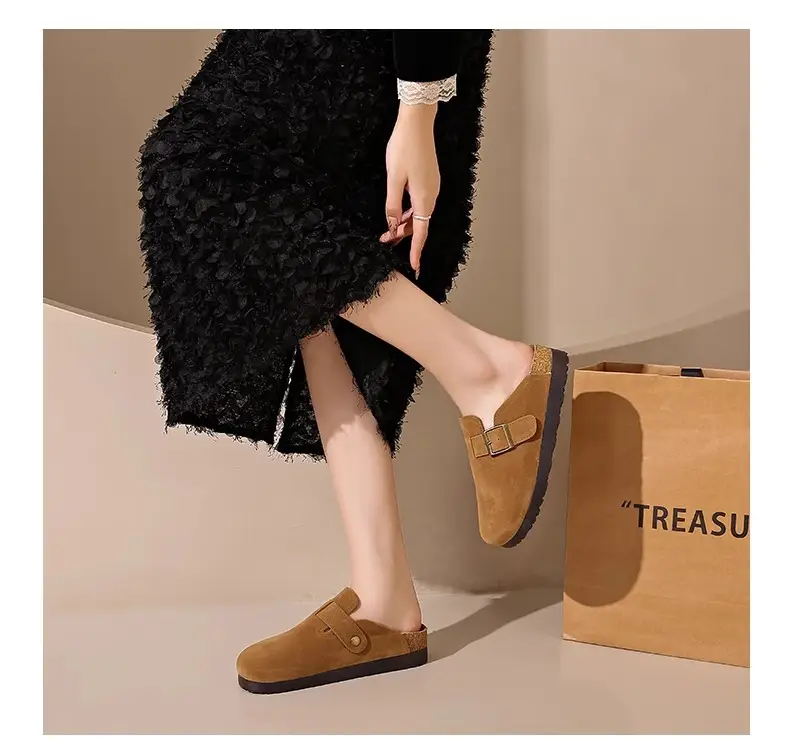Retro Birkenstock-Style Clogs for Women, Outdoor Wear, 2026 Spring/Summer New Thick-Soled Slip-On Casual Lazy Half-Slipper — feature 5