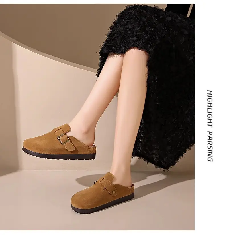 Retro Birkenstock-Style Clogs for Women, Outdoor Wear, 2026 Spring/Summer New Thick-Soled Slip-On Casual Lazy Half-Slipper — feature 8